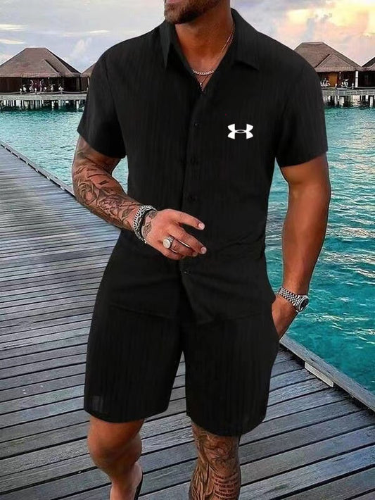 Men's short sleeve shorts suit